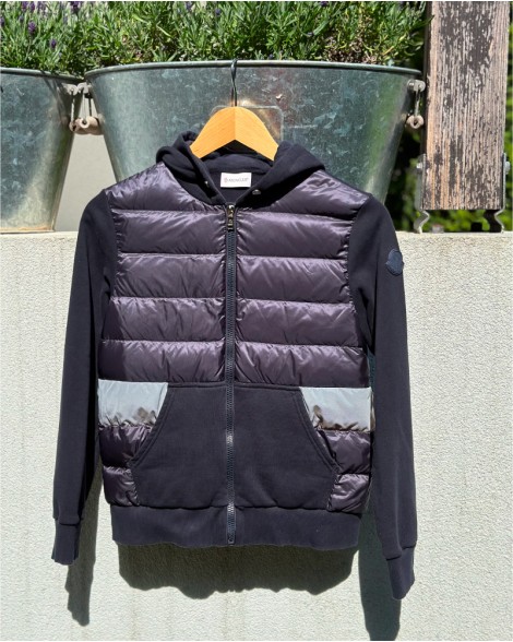 Mikina dětská Moncler modrá s kapucí